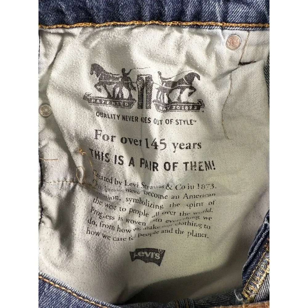 Levis 505 Jeans Mens Sz 31x30 (30x28.5 Now) Straight Fit Stretch Whiskered Blue